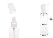 Plastična PET flašica 150mL za kreme sa pumpicom i zatvaračem - 12 kom-dimenzije_slike