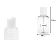 PET providna flašica 50mL sa disk top zatvaračem u dve boje - 12 kom-dimenzije_slike