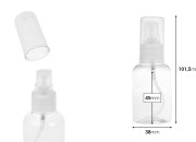 Providna PET flašica 50mL za kreme sa pumpicom - 12 kom-dimenzije_slike