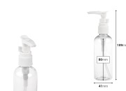 Plastična PET Flašica 100mL sa pumpicom za šampon - 12 kom-dimenzije_slike