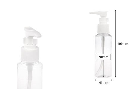 Plastična PET Flašica 100mL sa pumpicom - 12 kom-dimenzije_slike