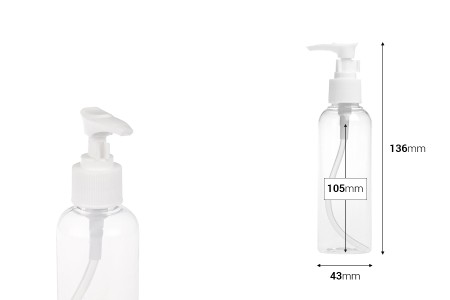 Plastična PET Flašica 150mL sa pumpicom - 12 kom-dimenzije_slike