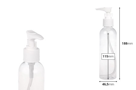 Plastična PET Flašica 200mL sa pumpicom - 12 kom-dimenzije_slike