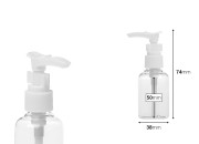 Providna PET flaša 50mL za pumpicom u dve boje za šampone - 12 kom-dimenzije_slike