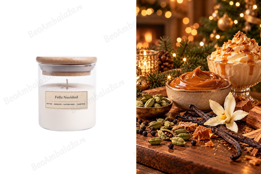 Mirisna sojina sveća „Feliz Navidad” sa pamučnim fitiljem (110 g)-slika_proizvoda