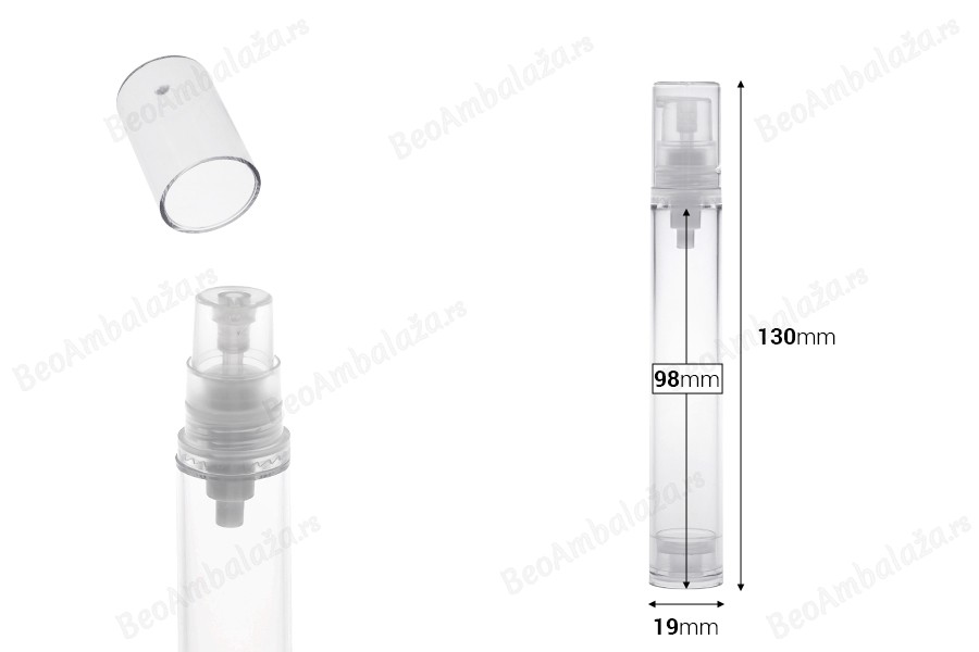 Airless tuba za kreme 17 ml u pakovanju od 12 komada-dimenzije_slike