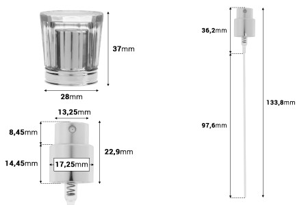 Set - sprej 15/400 i luksuzni akrilni poklopac u zlatnoj ili srebrnoj boji-dimenzije_slike
