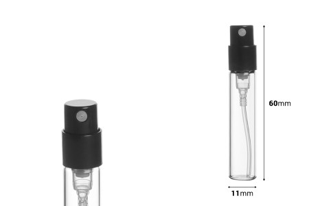 Staklena tester bočica za parfeme 2,5mL, sa sprejom - 100 kom-dimenzije_slike