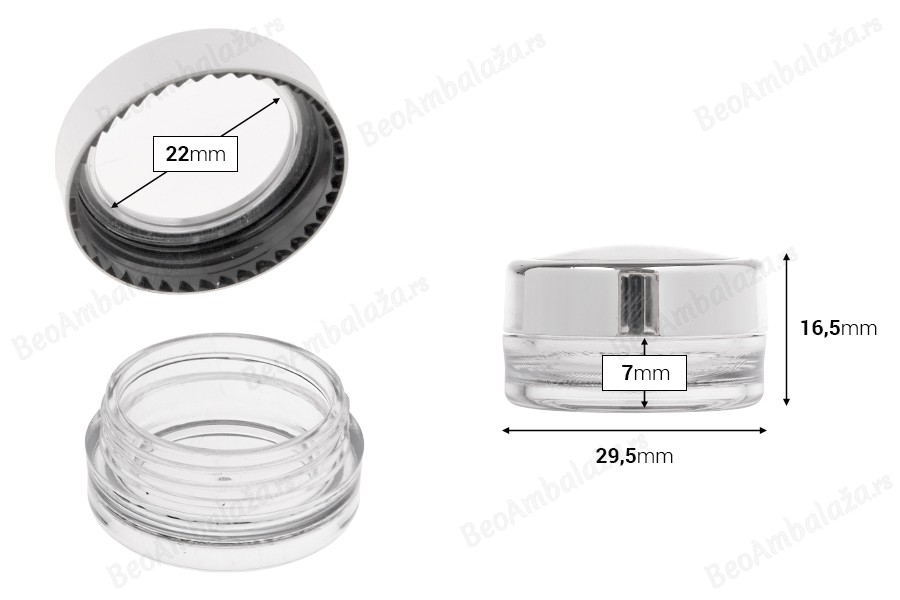 Providna akrilna tegla od 3 ml sa poklopcem - 12 kom.-dimenzije_slike