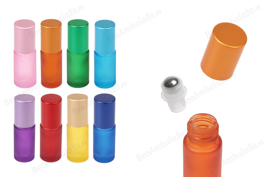 Staklena bela roll-on bočica 10mL sa metalnom kuglicom-slika_proizvoda