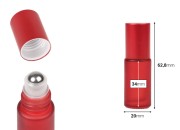 Staklena bela roll-on bočica 10mL sa metalnom kuglicom-dimenzije_slike