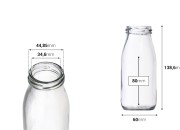 Staklena flašica 250mL, kojoj odgovaraju zatvarači sa rupom za slamčicu-dimenzije_slike