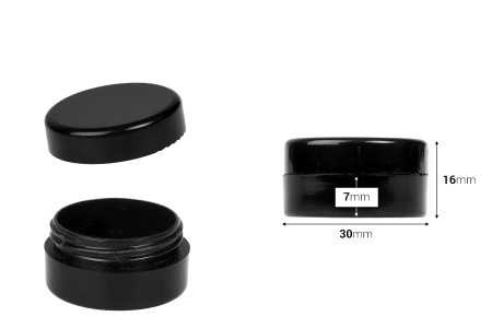 Plastična kutijica za kreme od 5mL u crnoj boji - 12 kom-dimenzije_slike