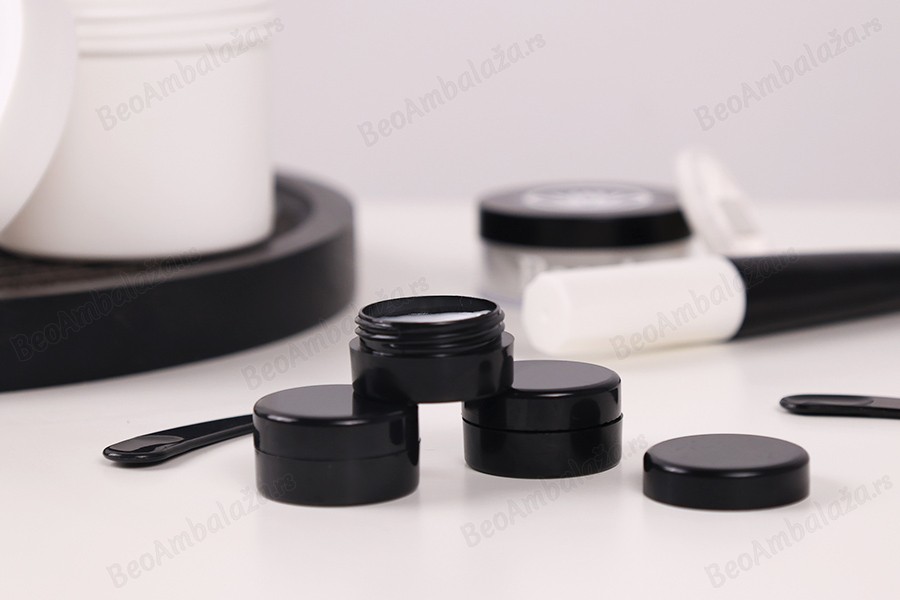 Plastična kutijica za kreme od 5mL u crnoj boji - 12 kom-grupa_slika