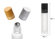 Staklena peskirana roll-on bočica 10mL sa metalnom kuglicom i zatvaračem - 12 kom-dimenzije_slike