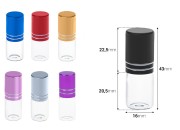 Staklena roll-on bočica 3mL sa zatvaračem u raznim bojama - 6 kom