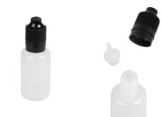Plastična poluprovidna flašica 30mL sa crnim plastičnim zatvaračem CRC i plastičnom kapalicom, za elektronske cigarete - 50 kom-slika_proizvoda