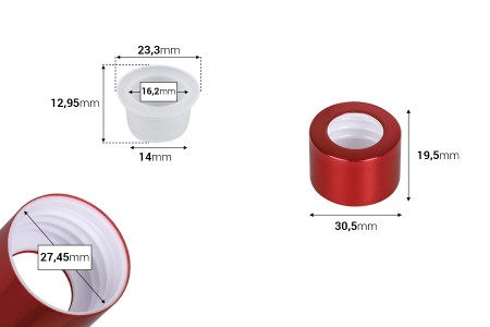 Aluminijumski prsten PP28 sa plastičnim čepom za osveživač prostora-dimenzije_slike