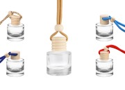 Staklena cilindrična bočica 10ml sa plastičnim čepom, drvenim zatvaračem, za osveživač automobila - 25 komada-slika_proizvoda