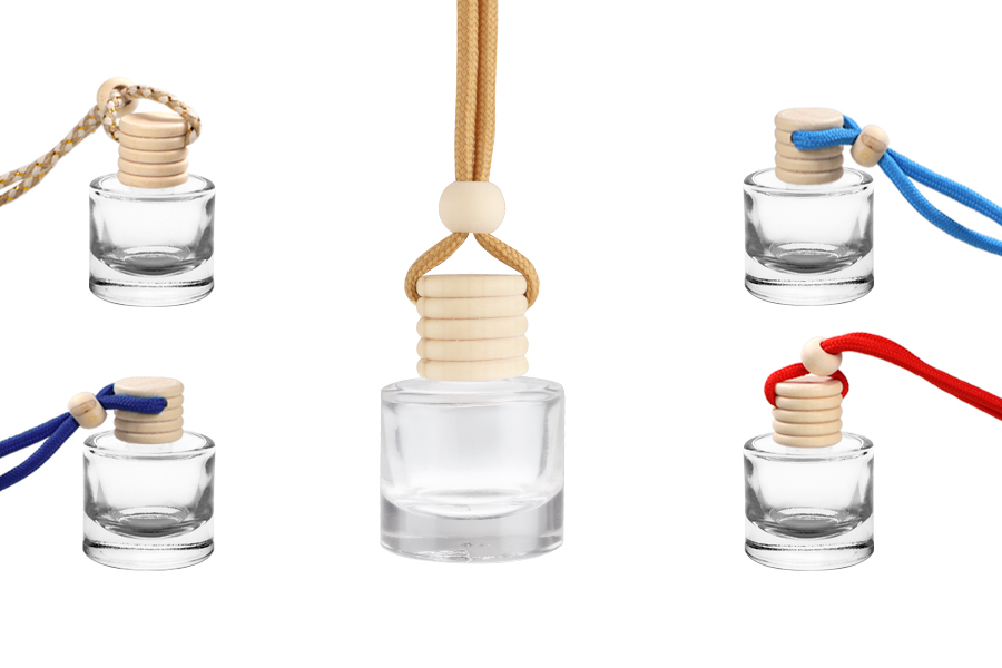 Staklena cilindrična bočica 10ml sa plastičnim čepom, drvenim zatvaračem, za osveživač automobila - 25 komada-slika_proizvoda