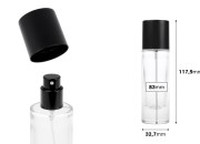 Peskirana parfemska bočica od 30mL sa raspršivačem i zatvaračem u raznim MAT bojama-dimenzije_slike