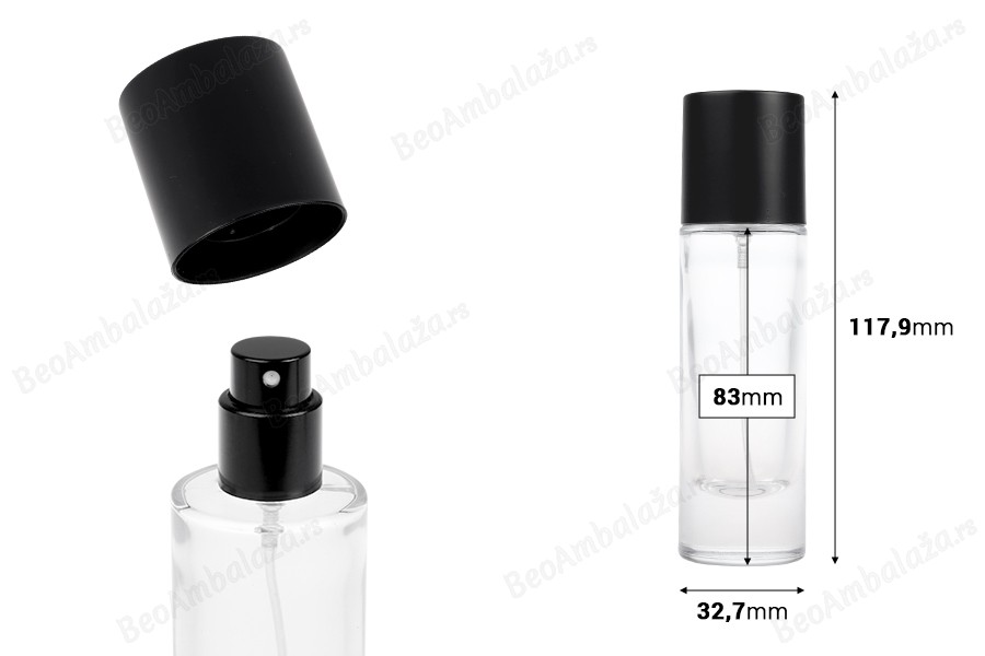 Providna parfemska bočica od 30mL sa raspršivačem i zatvaračem u raznim MAT bojama-dimenzije_slike