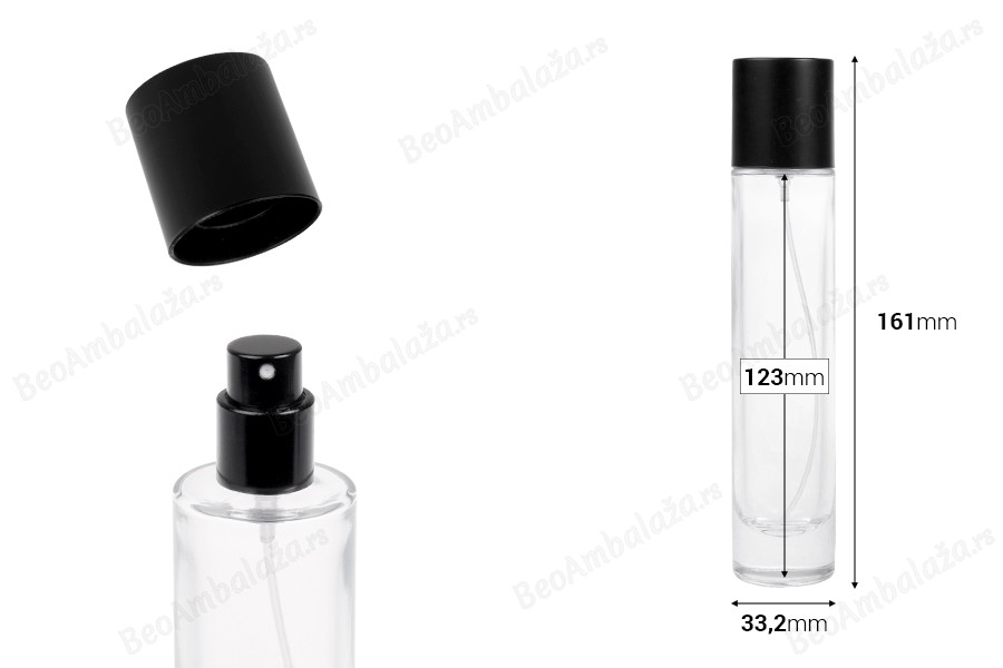 Providna parfemska bočica od 50mL sa raspršivačem i zatvaračem u raznim MAT bojama-dimenzije_slike
