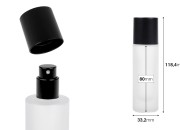 Peskirana parfemska bočica od 30mL sa raspršivačem i zatvaračem u raznim MAT bojama-dimenzije_slike