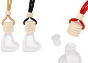 Staklena peskirana bočica od 4 mL u obliku srca za osveživač automobila sa drvenim zatvaračem i čepom - 25 kom-slika_proizvoda