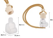 Staklena peskirana bočica od 4 mL u obliku srca za osveživač automobila sa drvenim zatvaračem i čepom - 25 kom-dimenzije_slike