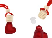 Staklena crvena mat bočica od 4 mL u obliku srca za osveživač automobila sa drvenim zatvaračem i čepom - 25 kom-slika_proizvoda