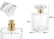 Staklena parfemska bočica 50mL providna sa sprejom i poklopcem-dimenzije_slike