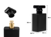 Βočica za parfeme staklena 50mL crna sa sprejom i poklopcem-dimenzije_slike