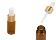 Braon bočica 10mL sa pipetom, u zlatnoj boji-slika_proizvoda