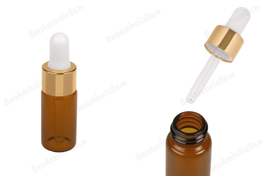 Braon bočica 10mL sa pipetom, u zlatnoj boji-slika_proizvoda