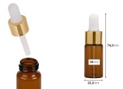 Braon bočica 10mL sa pipetom, u zlatnoj boji-dimenzije_slike