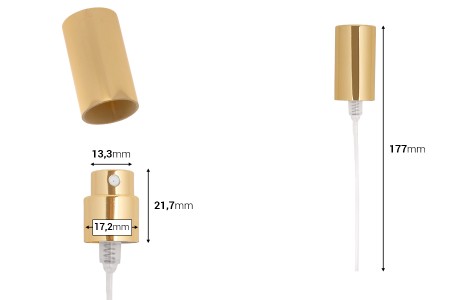 Sprej sa poklopcem za parfemske bočice sa sigurnosnim Crimp zatvaranjem 15mm, više boja-dimenzije_slike
