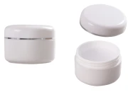 Plastična bela kutijica 30mL sa srebrnom linijom i zaptivkom na zatvaraču - 12 kom-slika_proizvoda