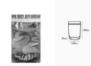 Aluminijumske DoyPack kesice 120x30x200mm sa zipom, transparentnom prednjom stranom, ovalnim dnom i sa mogućnošću termo zatvaranja – 100kom Aluminijumske DoyPack kesice 120x30x200mm sa zipom, transparentnom prednjom stranom, ovalnim dnom i sa mogućnošću termo zatvaranja – 100kom