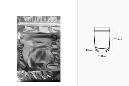 Aluminijumske DoyPack kesice 160x40x240mm sa zipom, transparentnom prednjom stranom, ovalnim dnom i sa mogućnošću termo zatvaranja – 100kom-2