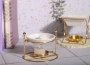 Četvrtasti metalni osveživač prostora sa keramičkom posudom za voskove i ulja-grupa_slika