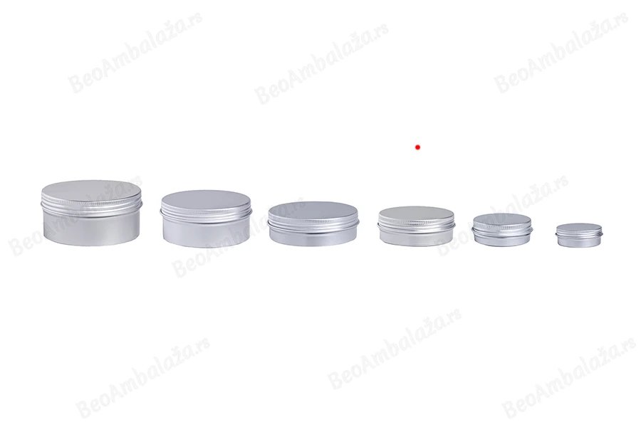 Aluminijumska srebrna kutijica 50mL sa poklopcem sa zaptivkom - 12 kom-grupa_slika