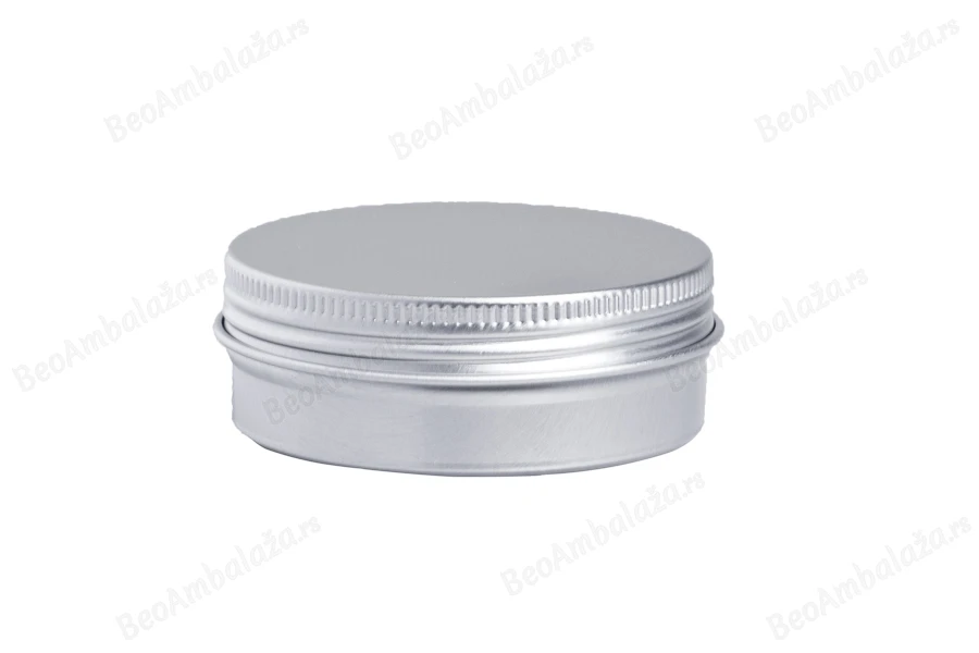 Aluminijumska srebrna kutijica 50mL sa poklopcem sa zaptivkom - 12 kom-slika_proizvoda
