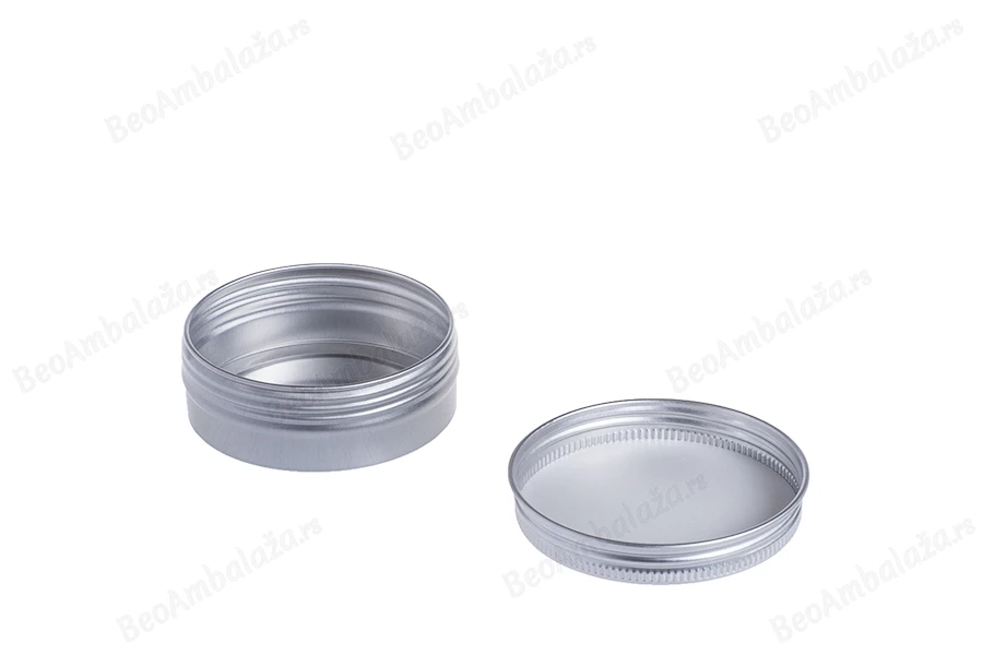 Aluminijumska srebrna kutijica 50mL sa poklopcem sa zaptivkom - 12 kom-dimenzije_slike