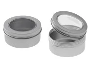 Aluminijumska kutija 150mL sa prozorom na poklopcu u srebrnoj boji - 12 kom Aluminijumska kutija 150mL sa prozorom na poklopcu u srebrnoj boji - 12 kom