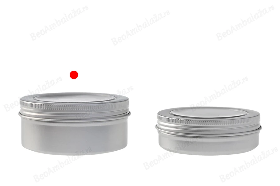 Aluminijumska kutija 150mL sa prozorom na poklopcu u srebrnoj boji - 12 kom-grupa_slika