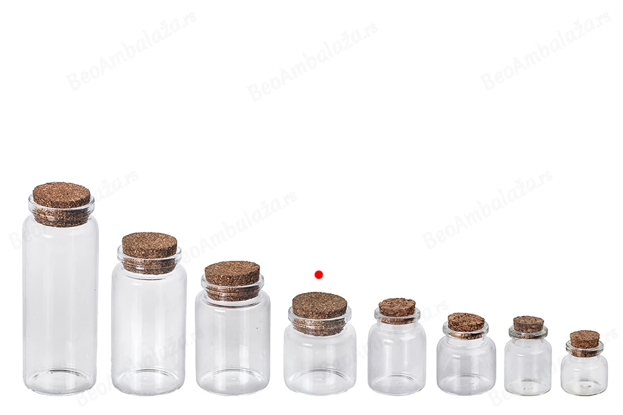 Staklena flašica sa plutanim čepom za poklončiće 50mL, 47x50 mm - 12 kom-grupa_slika
