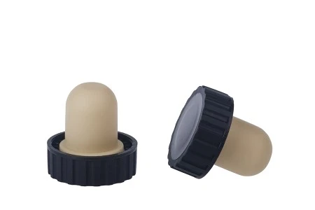 Čep od silikonske plute f17 sa plastičnim crnim rebrastim vrhom-1