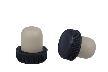 Čep od silikonske plute f20 sa plastičnim crnim rebrastim vrhom-1