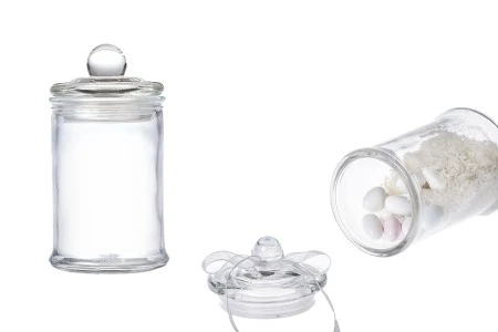 Staklena okrugla tegla 150mL sa staklenim poklopcem i hermetičkim zatvaranjem-1